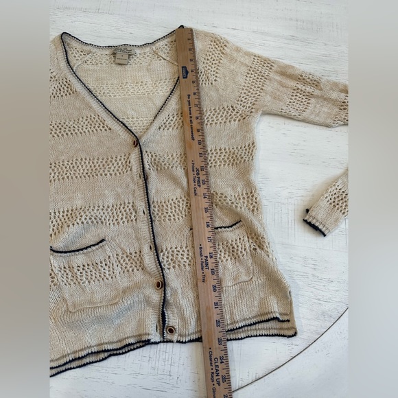 Lucky Brand Knit Cream Cardigan with Pockets Women’s Size Small - Picture 5 of 5